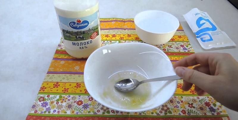 Приготовление маски на молоке