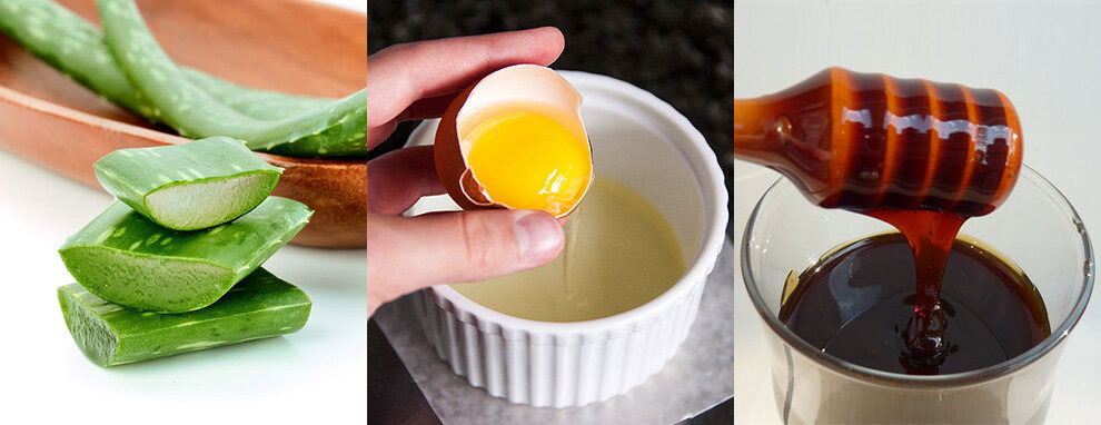 Маска с яйцом алоэ и медом для волос