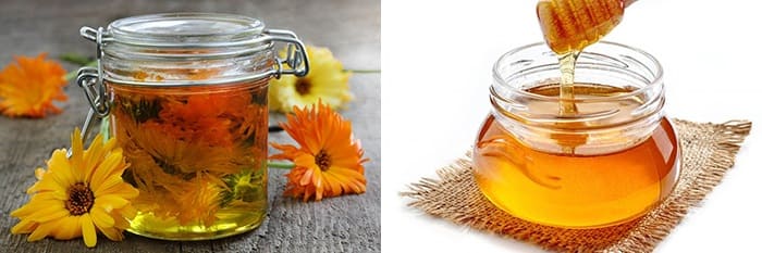 Маска с медом и календулой